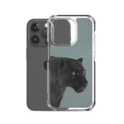 Black Leopard Iphone 15 pro clear full case